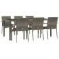 vidaXL Set comedor jardín 7 pzas y cojines ratán sintético gris vidaXL Set comedor jardín 7 pzas y cojines ratán sintético gris