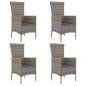 vidaXL Set comedor de jardín 5 piezas con cojines ratán sintético gris vidaXL Set comedor de jardín 5 piezas con cojines ratán sintético gris
