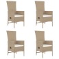 vidaXL Set comedor de jardín 5 pzas con cojines ratán sintético beige vidaXL Set comedor de jardín 5 pzas con cojines ratán sintético beige
