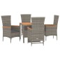 vidaXL Set comedor de jardín 5 piezas con cojines ratán sintético gris vidaXL Set comedor de jardín 5 piezas con cojines ratán sintético gris