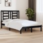 vidaXL Estructura cama doble pequeña madera maciza negra 120x190 cm