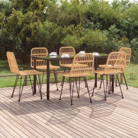 vidaXL Juego de comedor de jardín 7 piezas ratán sintético