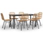 vidaXL Juego de comedor de jardín 7 piezas ratán sintético