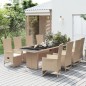 vidaXL Set comedor de jardín 9 pzas con cojines ratán sintético beige vidaXL Set comedor de jardín 9 pzas con cojines ratán sintético beige