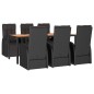 vidaXL Juego comedor jardín 7 pzas madera acacia ratán sintético negro vidaXL Juego comedor jardín 7 pzas madera acacia ratán sintético negro
