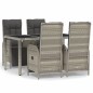 vidaXL Set comedor de jardín 5 piezas con cojines ratán sintético gris vidaXL Set comedor de jardín 5 piezas con cojines ratán sintético gris