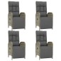 vidaXL Set comedor de jardín 5 piezas con cojines ratán sintético gris vidaXL Set comedor de jardín 5 piezas con cojines ratán sintético gris