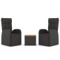 vidaXL Juego muebles jardín 3 pzas madera acacia ratán sintético negro vidaXL Juego muebles jardín 3 pzas madera acacia ratán sintético negro