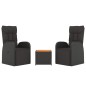 vidaXL Juego muebles jardín 3 pzas madera acacia ratán sintético negro vidaXL Juego muebles jardín 3 pzas madera acacia ratán sintético negro