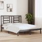 vidaXL Estructura de cama de madera maciza de pino gris 160x200 cm