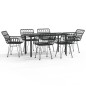 vidaXL Juego de comedor de jardín 7 piezas ratán sintético negro vidaXL Juego de comedor de jardín 7 piezas ratán sintético negro