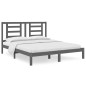 vidaXL Estructura de cama de madera maciza de pino gris 160x200 cm