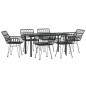vidaXL Juego de comedor de jardín 7 piezas ratán sintético negro vidaXL Juego de comedor de jardín 7 piezas ratán sintético negro