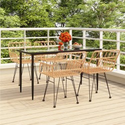 vidaXL Juego de comedor de jardín 5 piezas ratán sintético
