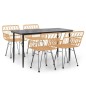 vidaXL Juego de comedor de jardín 5 piezas ratán sintético vidaXL Juego de comedor de jardín 5 piezas ratán sintético