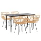 vidaXL Juego de comedor de jardín 5 piezas ratán sintético vidaXL Juego de comedor de jardín 5 piezas ratán sintético