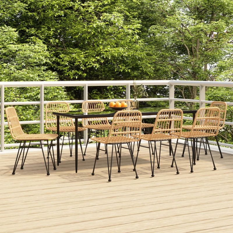 vidaXL Juego de comedor de jardín 9 piezas ratán sintético vidaXL Juego de comedor de jardín 9 piezas ratán sintético