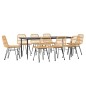 vidaXL Juego de comedor de jardín 9 piezas ratán sintético vidaXL Juego de comedor de jardín 9 piezas ratán sintético
