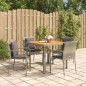 vidaXL Set comedor de jardín 5 piezas con cojines ratán sintético gris vidaXL Set comedor de jardín 5 piezas con cojines ratán sintético gris