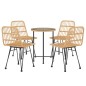 vidaXL Juego de comedor de jardín 5 piezas ratán sintético vidaXL Juego de comedor de jardín 5 piezas ratán sintético
