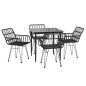 vidaXL Juego de comedor de jardín 5 piezas ratán sintético negro vidaXL Juego de comedor de jardín 5 piezas ratán sintético negro
