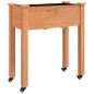 vidaXL Jardinera con forro y ruedas madera de abeto marrón 71x37x80 cm vidaXL Jardinera con forro y ruedas madera de abeto marrón 71x37x80 cm