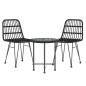 vidaXL Juego de comedor de jardín 3 piezas ratán sintético negro vidaXL Juego de comedor de jardín 3 piezas ratán sintético negro