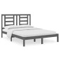 vidaXL Estructura de cama madera maciza de pino gris 150x200 cm