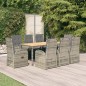 vidaXL Set comedor jardín 9 pzas y cojines ratán sintético gris vidaXL Set comedor jardín 9 pzas y cojines ratán sintético gris