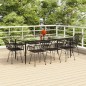 vidaXL Juego de comedor de jardín 9 piezas ratán sintético negro vidaXL Juego de comedor de jardín 9 piezas ratán sintético negro
