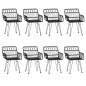 vidaXL Juego de comedor de jardín 9 piezas ratán sintético negro vidaXL Juego de comedor de jardín 9 piezas ratán sintético negro