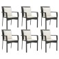 vidaXL Set de comedor de jardín 7 pzas y cojines ratán sintético negro vidaXL Set de comedor de jardín 7 pzas y cojines ratán sintético negro