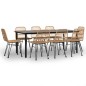 vidaXL Juego de comedor de jardín 9 piezas ratán sintético vidaXL Juego de comedor de jardín 9 piezas ratán sintético