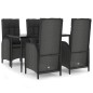 vidaXL Set de muebles jardín 5 pzas con cojines ratán sintético negro vidaXL Set de muebles jardín 5 pzas con cojines ratán sintético negro