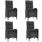vidaXL Set de muebles jardín 5 pzas con cojines ratán sintético negro vidaXL Set de muebles jardín 5 pzas con cojines ratán sintético negro