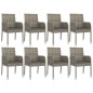 vidaXL Set comedor jardín 9 pzas y cojines ratán sintético gris vidaXL Set comedor jardín 9 pzas y cojines ratán sintético gris