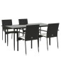 vidaXL Set de muebles jardín 5 pzas con cojines ratán sintético negro vidaXL Set de muebles jardín 5 pzas con cojines ratán sintético negro