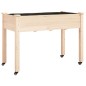 vidaXL Jardinera con forro y ruedas madera de abeto gris 118x59x80 cm vidaXL Jardinera con forro y ruedas madera de abeto gris 118x59x80 cm