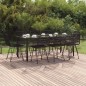 vidaXL Juego de comedor de jardín 9 piezas ratán sintético negro vidaXL Juego de comedor de jardín 9 piezas ratán sintético negro