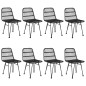 vidaXL Juego de comedor de jardín 9 piezas ratán sintético negro vidaXL Juego de comedor de jardín 9 piezas ratán sintético negro