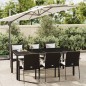 vidaXL Set de comedor de jardín 7 pzas y cojines ratán sintético negro vidaXL Set de comedor de jardín 7 pzas y cojines ratán sintético negro