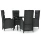 vidaXL Set de muebles jardín 5 pzas con cojines ratán sintético negro vidaXL Set de muebles jardín 5 pzas con cojines ratán sintético negro