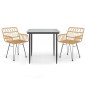 vidaXL Juego de comedor de jardín 3 piezas ratán sintético vidaXL Juego de comedor de jardín 3 piezas ratán sintético