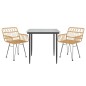vidaXL Juego de comedor de jardín 3 piezas ratán sintético vidaXL Juego de comedor de jardín 3 piezas ratán sintético