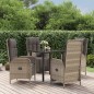 vidaXL Set comedor jardín 5 pzas y cojines ratán sintético negro gris vidaXL Set comedor jardín 5 pzas y cojines ratán sintético negro gris