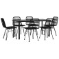 vidaXL Juego de comedor de jardín 7 piezas ratán sintético negro vidaXL Juego de comedor de jardín 7 piezas ratán sintético negro