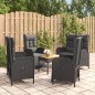 vidaXL Set de muebles jardín 5 pzas con cojines ratán sintético negro