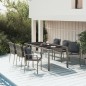 vidaXL Set comedor jardín 7 pzas y cojines ratán sintético gris vidaXL Set comedor jardín 7 pzas y cojines ratán sintético gris