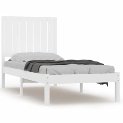 vidaXL Estructura de cama individual madera maciza blanco 75x190 cm