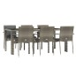 vidaXL Set comedor jardín 7 pzas y cojines ratán sintético gris vidaXL Set comedor jardín 7 pzas y cojines ratán sintético gris